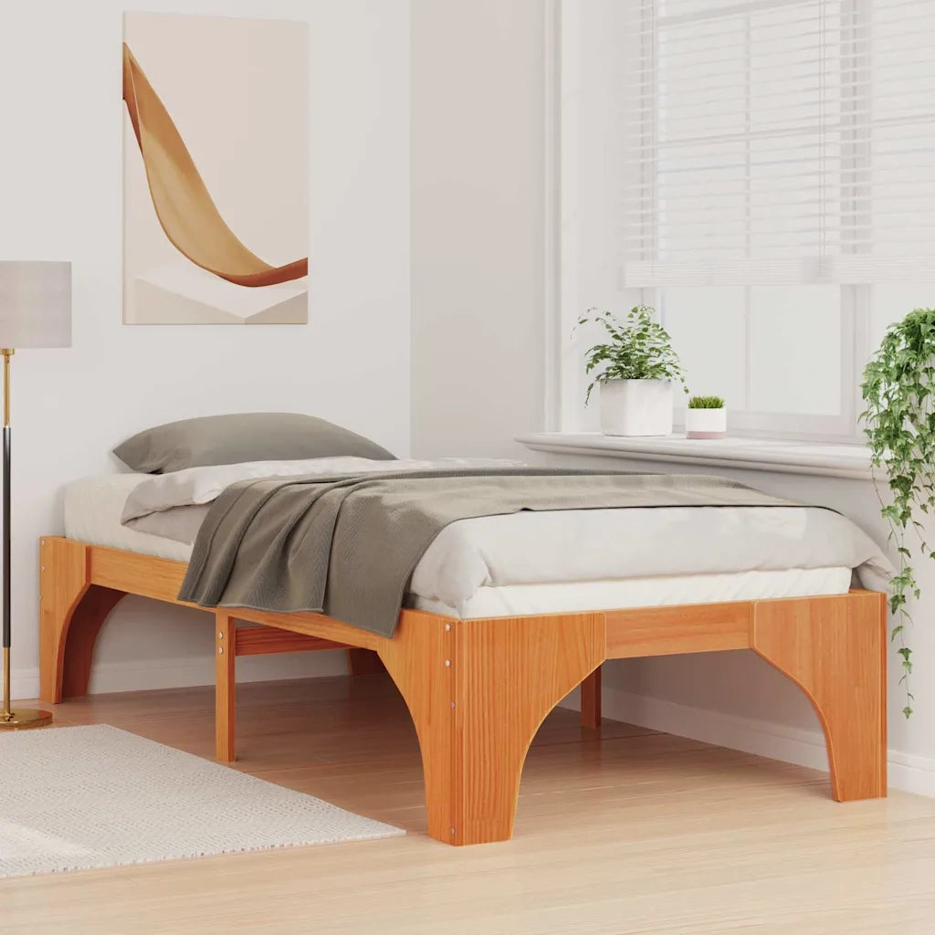 Letto singolo | Letto per adulti | Struttura del letto Marrone 90 x 200 cm Pino massello