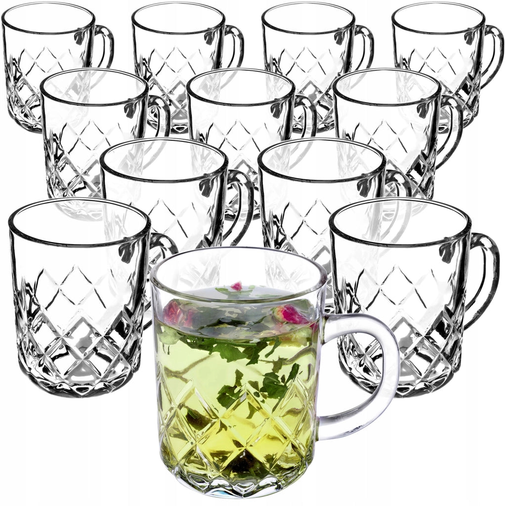 Set di 12 bicchieri da tè e caffè KADAX da 230 ml con manico.