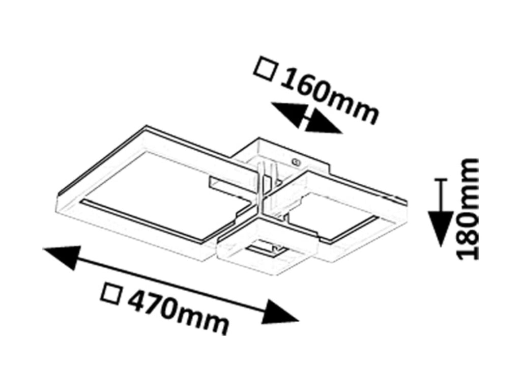 Plafoniera LED moderna nera quadrati CCT 22W Rabalux