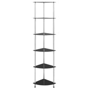 Scaffale a 6 Livelli Nero 30x30x160 cm Vetro Temperato 249522