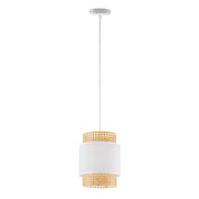 Lampada a sospensione Boho rattan bianca E27 TK 6528