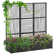 Fioriera con Spalier ¨C Xylo ¨C Polyrattan Nero 103x29x103 cm