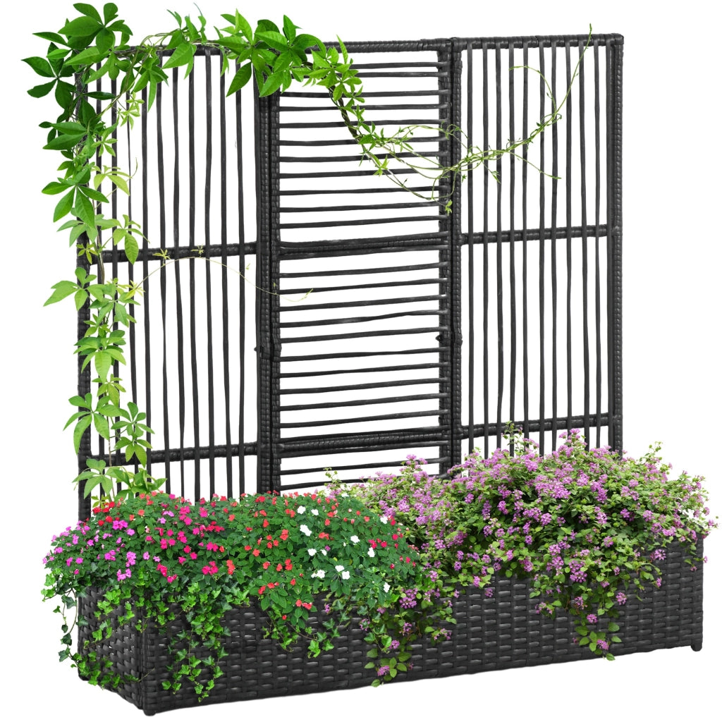 Fioriera con Spalier ¨C Xylo ¨C Polyrattan Nero 103x29x103 cm