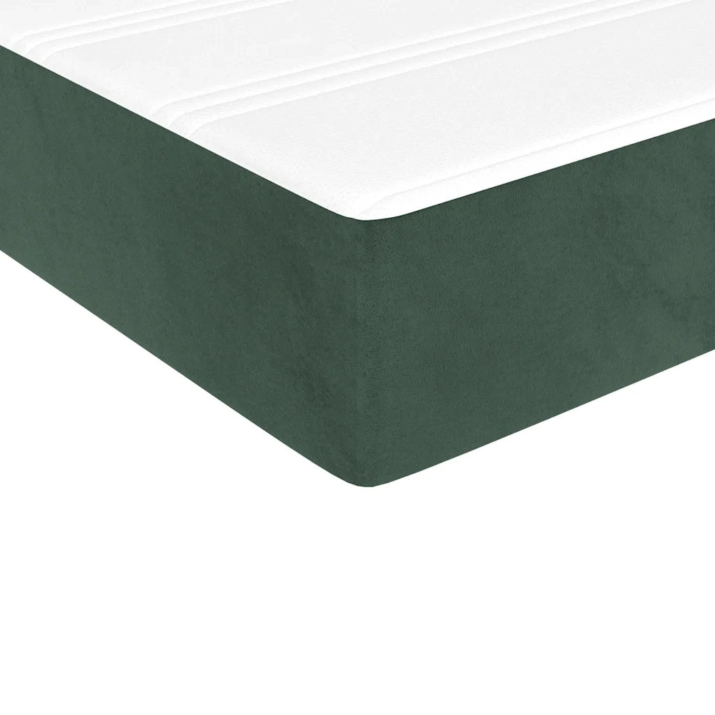 Materasso a Molle Insacchettate Rigidità Media Verde Scuro 100x220x20 cm in Velluto 4016609