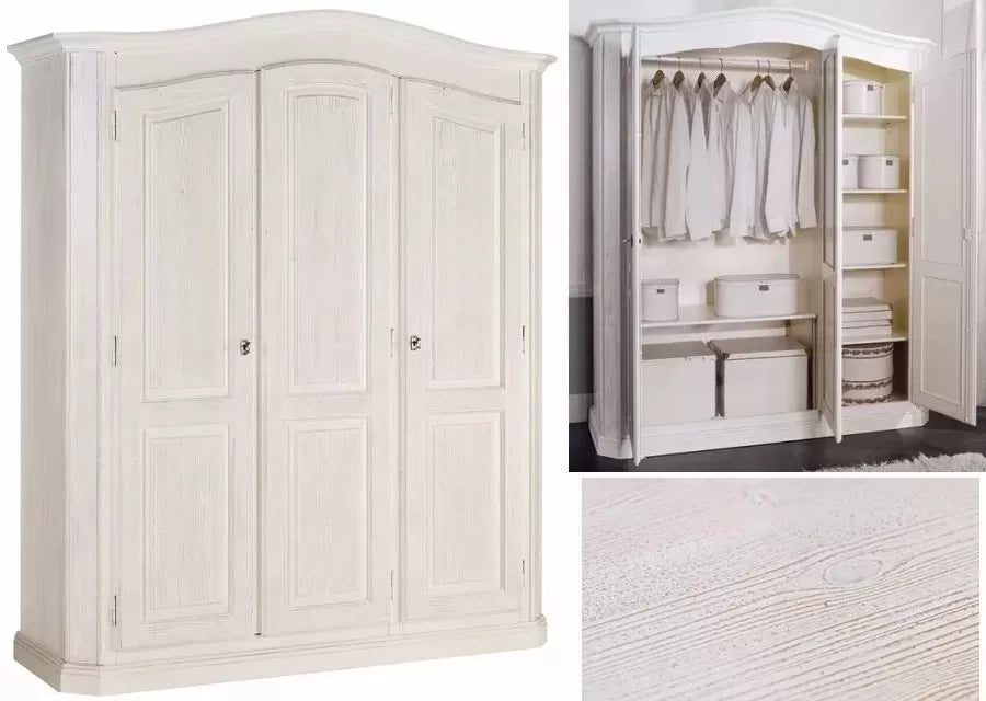 Camera da letto completa legno abete shabby chic bianco - Mobili 2G