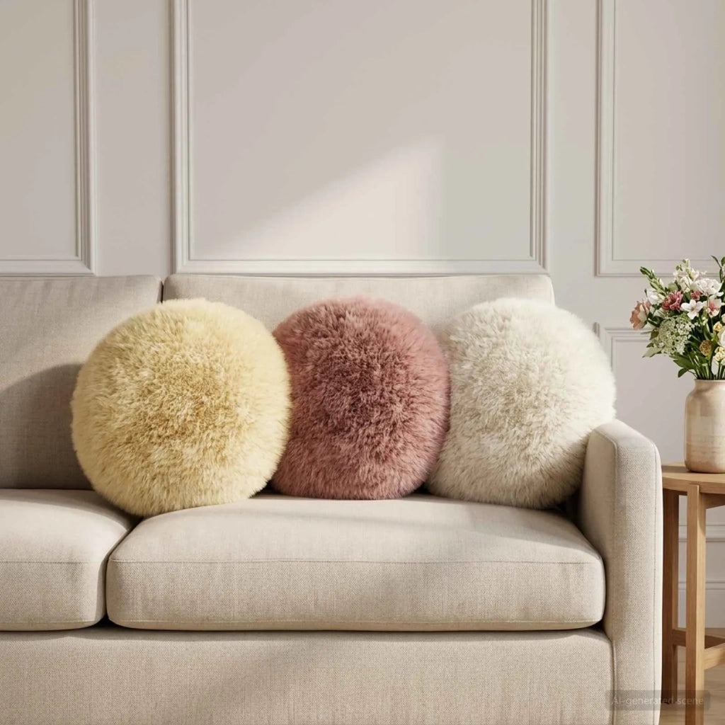 Cuscino con cuscino HEERLEN 2 pz Bianco Fleece PV 929871