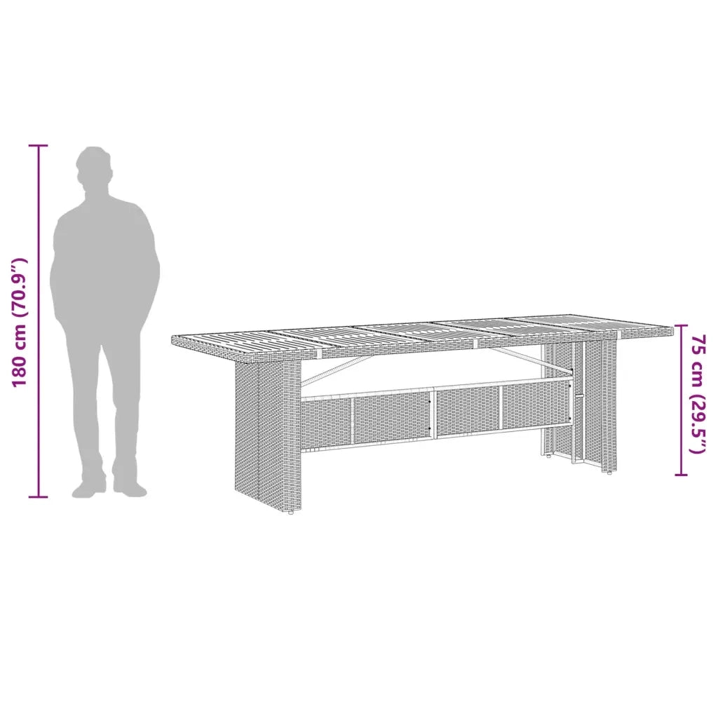 Set da Pranzo da Giardino 9 pz con Cuscini in Polyrattan Grigio 3277546