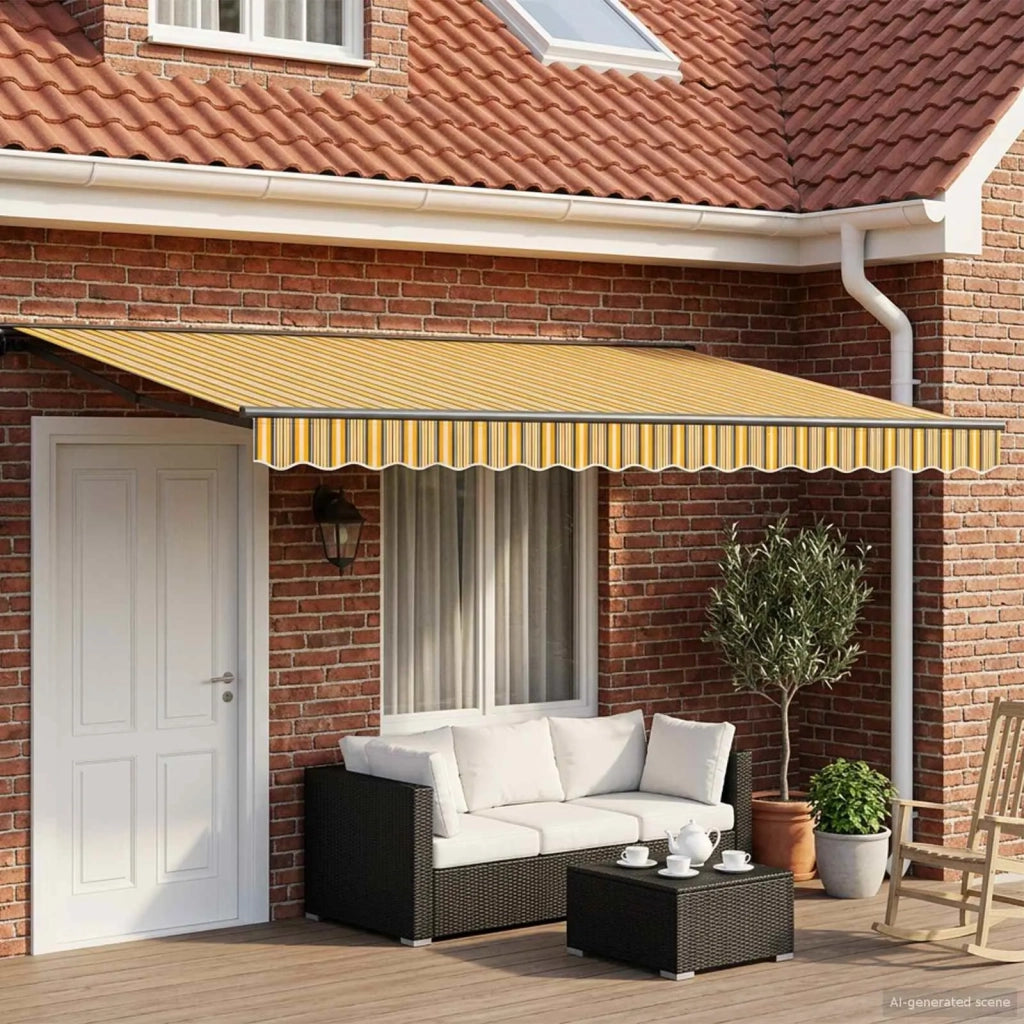 Cornice per Tenda Manuale con LED 4 × 3 m 3420849