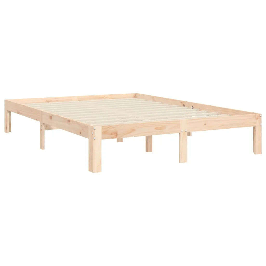 Letto senza Materasso-Struttura Letto 140x190 cm in Legno Massello di Pino 513508