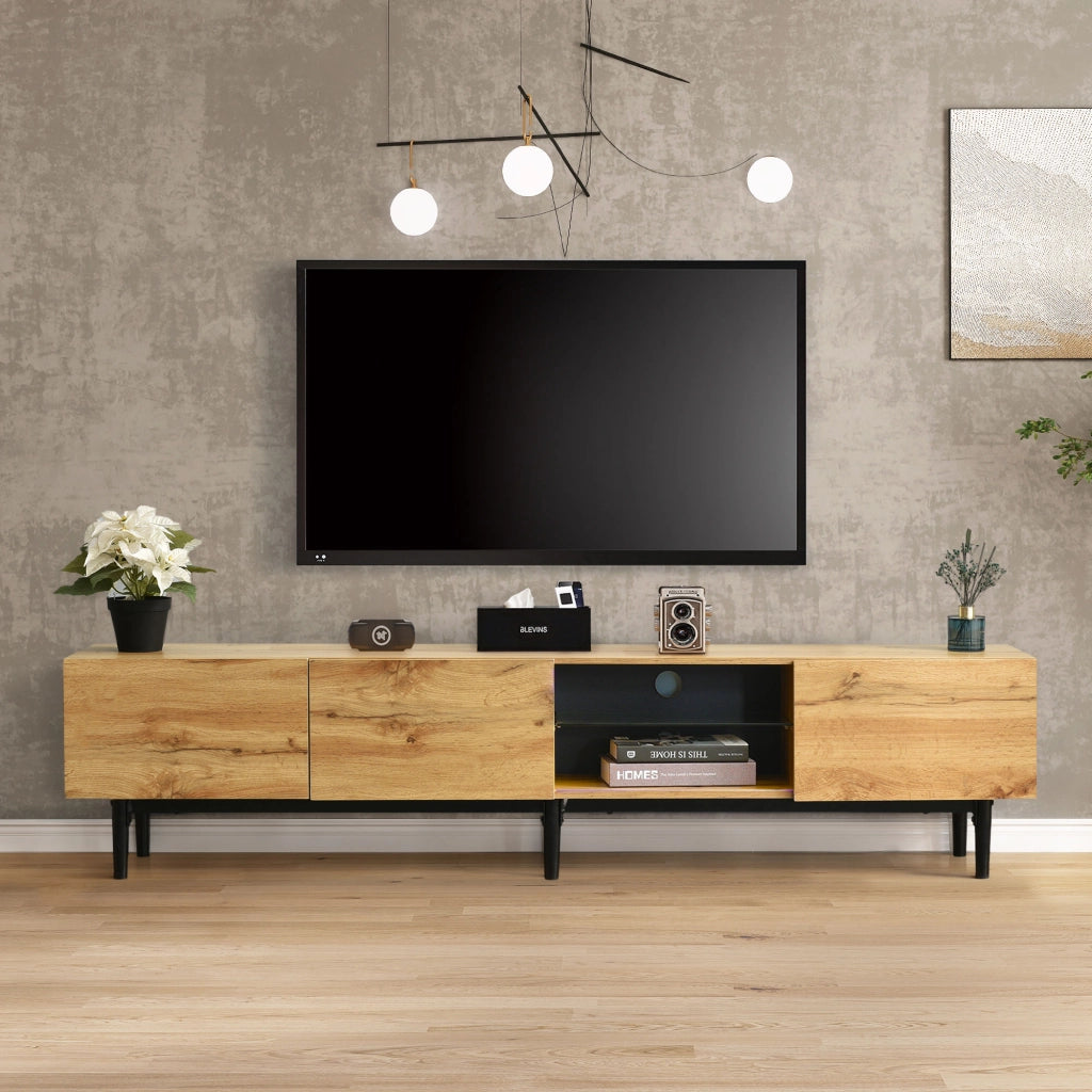 Mobile TV con LED ¨C MINIMAL ¨C Legno, 175x31x41 cm