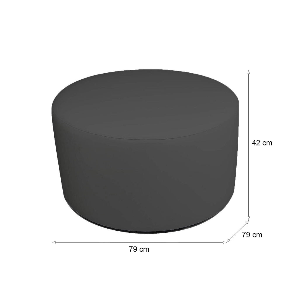 Pouf Anacapri, Poltrona multiuso, Poltroncina sacco, Pouf poggiapiedi, Made in Italy, 79x79 h42 cm, Grigio scuro