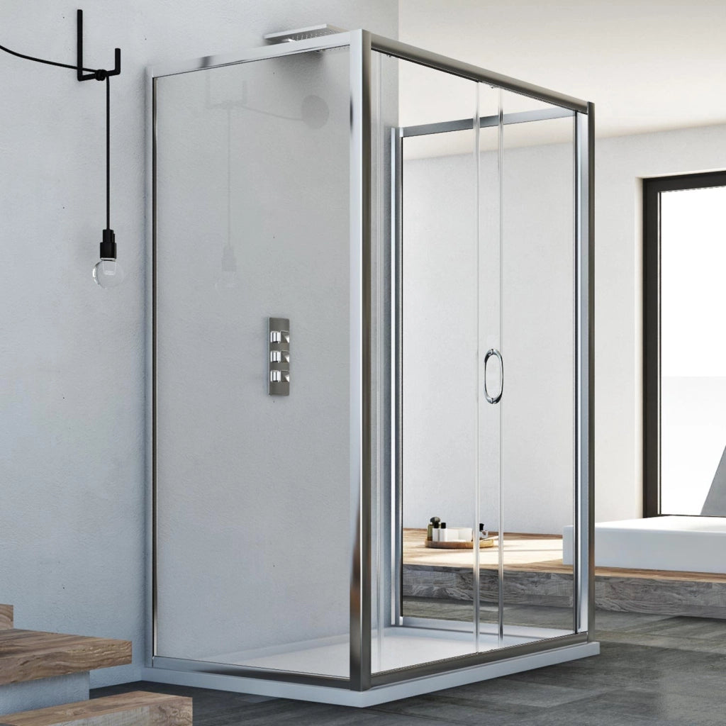 Box Doccia 3 lati 80x140x80 CM H185 trasparente mod. Replay Trio 1 Anta