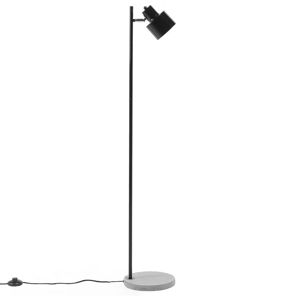 Lampada da terra in metallo Nero 149 cm con paralume regolabile con base in cemento