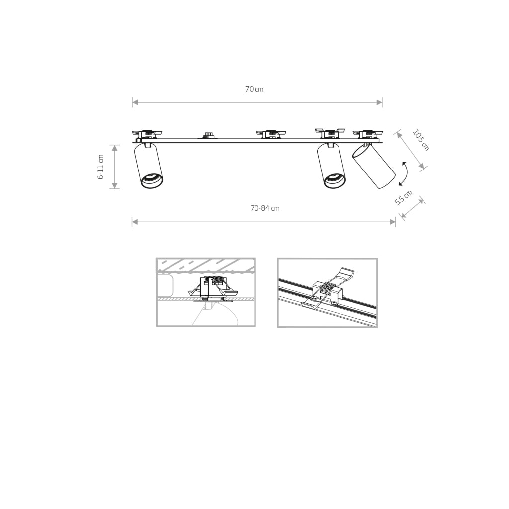 Plafoniera incasso LED Nowodvorski Mono Surface 7835 nera