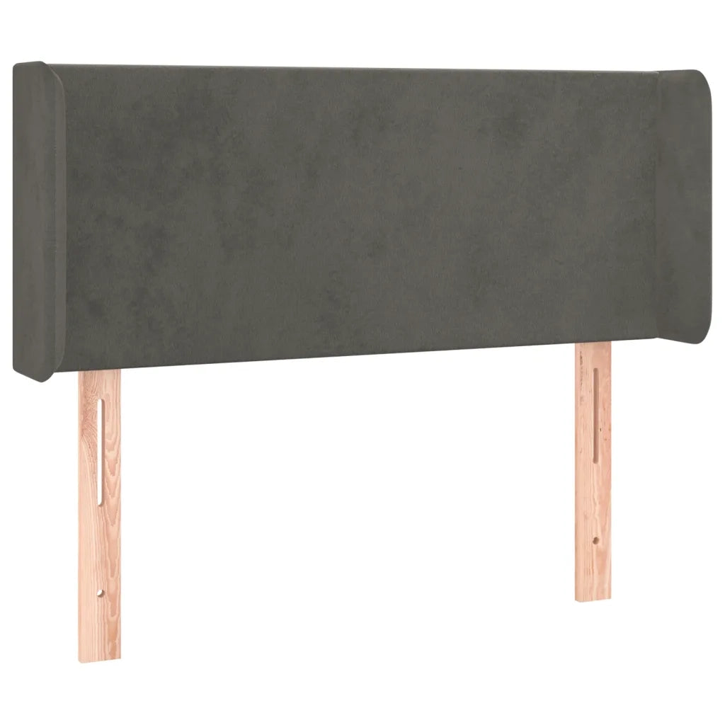 Testiera ad Orecchio Grigio Scuro 93x16x78/88 cm in Velluto 3118525