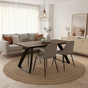 Tavolo da pranzo fisso in legno impiallacciato rovere termocotto Timber 200x100 cm fino a 10 posti Made in Italy | Duzzle