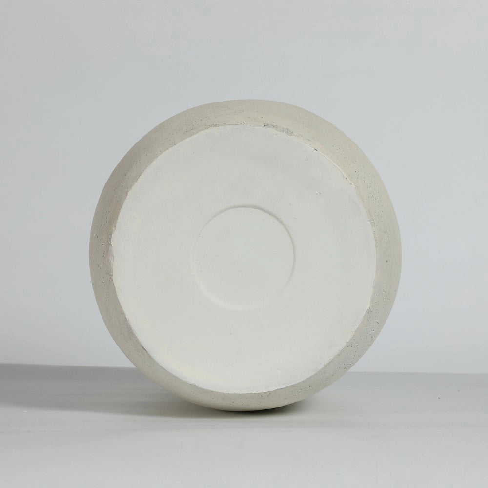Vaso Rotondo da Giardino Handmade ¨C Xylo ¨C Cemento, Bianco, 30x51 cm