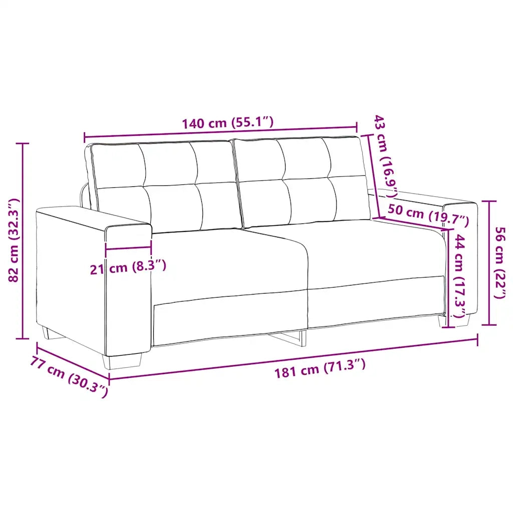 Divano Divanetto-Sofa Blu 140 cm in Velluto