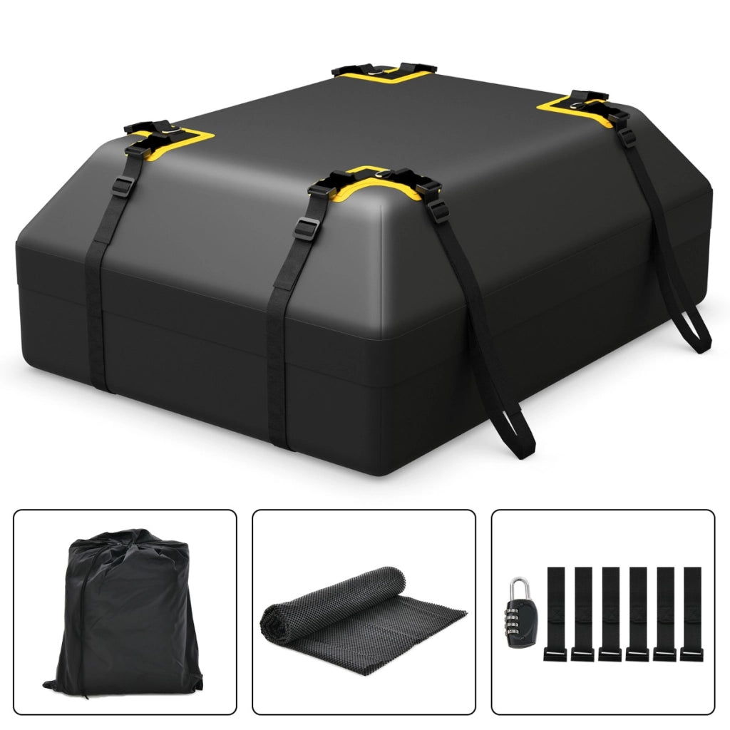Borsa per tetto auto da 0,4m3, Borsa impermeabile per tutti i veicoli con tappetino antiscivolo Nero 83x112x43cm