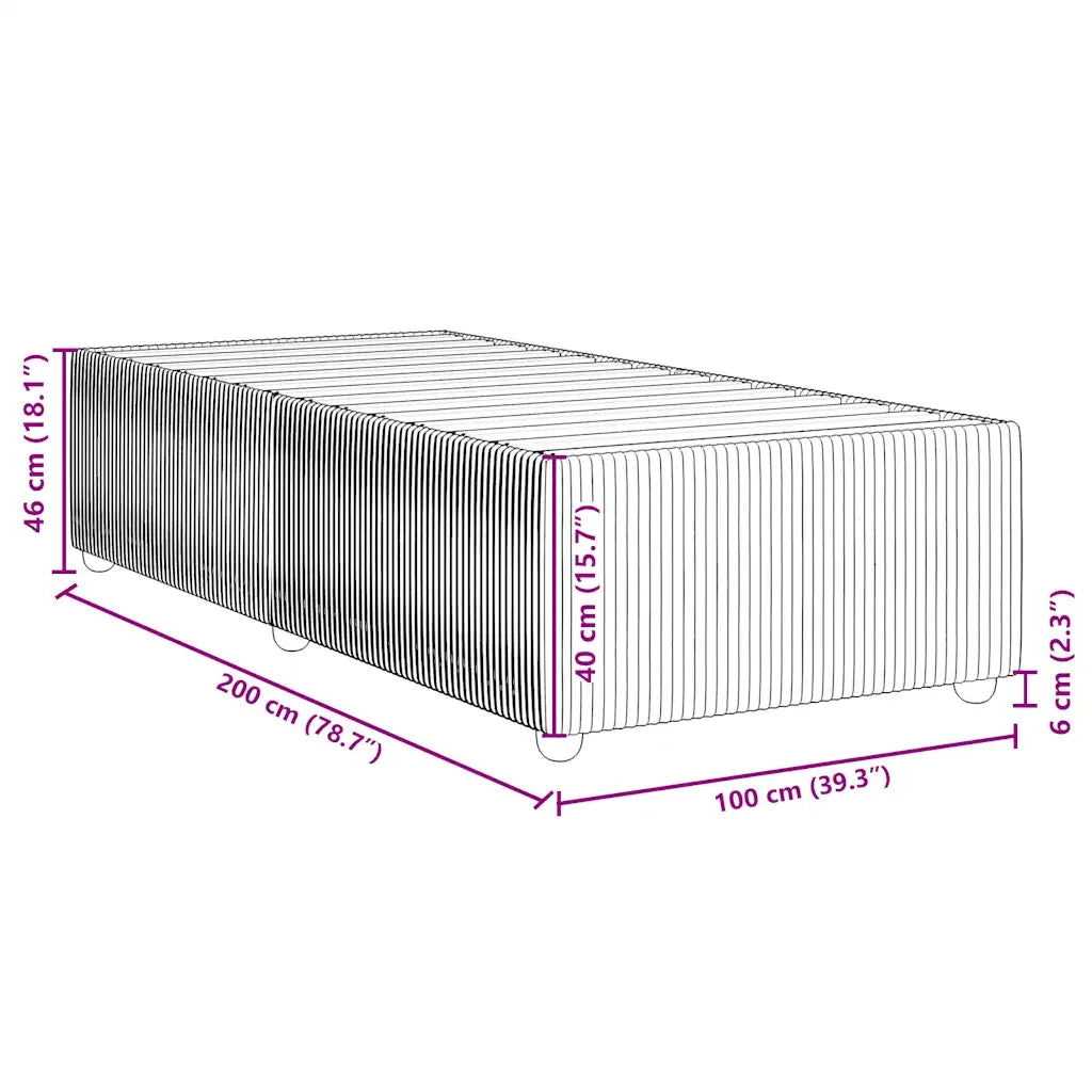 Giroletto senza Materasso Grigio Scuro 100x200 cm Velluto 3284989