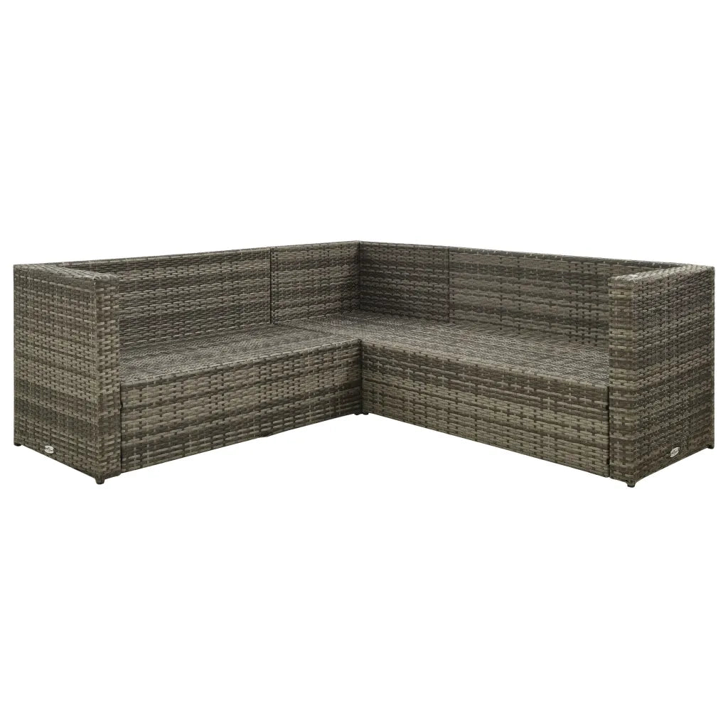 Set Divani da Giardino 4 pz con Cuscini in Polyrattan Grigio 313131
