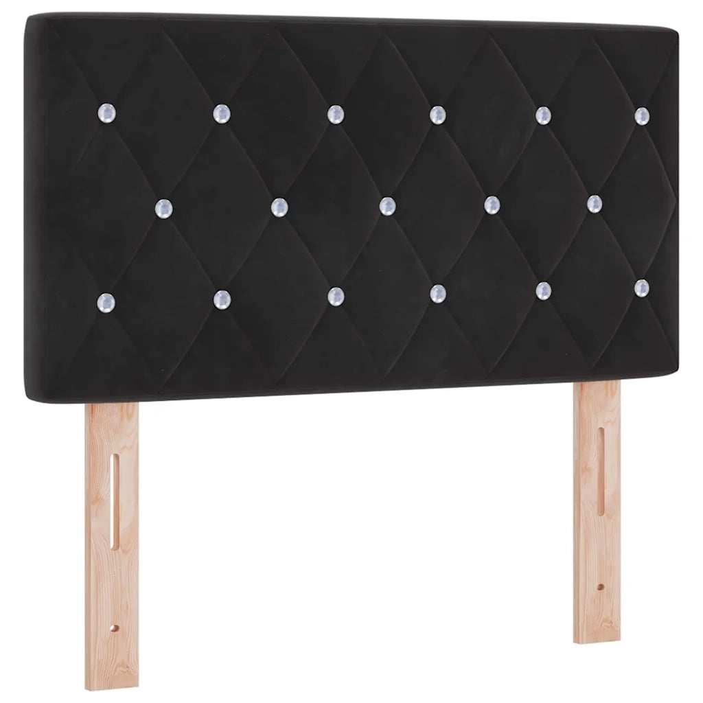 Letto a Sorgente LED con materasso Nero 80 x 200 cm Velluto 3342550