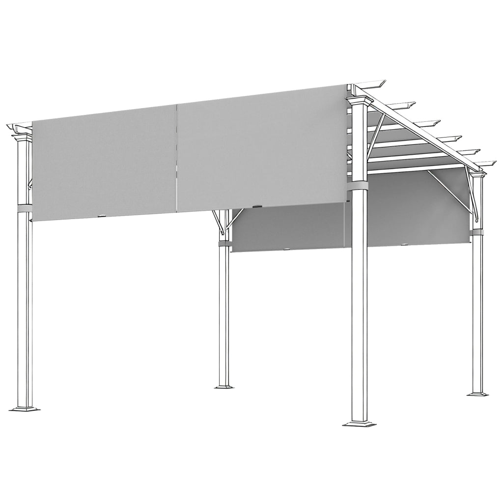 Tenda da Pergola 2 Pezzi ¨C Minimal ¨C Grigio Chiaro Polyester 4.9x1.2m