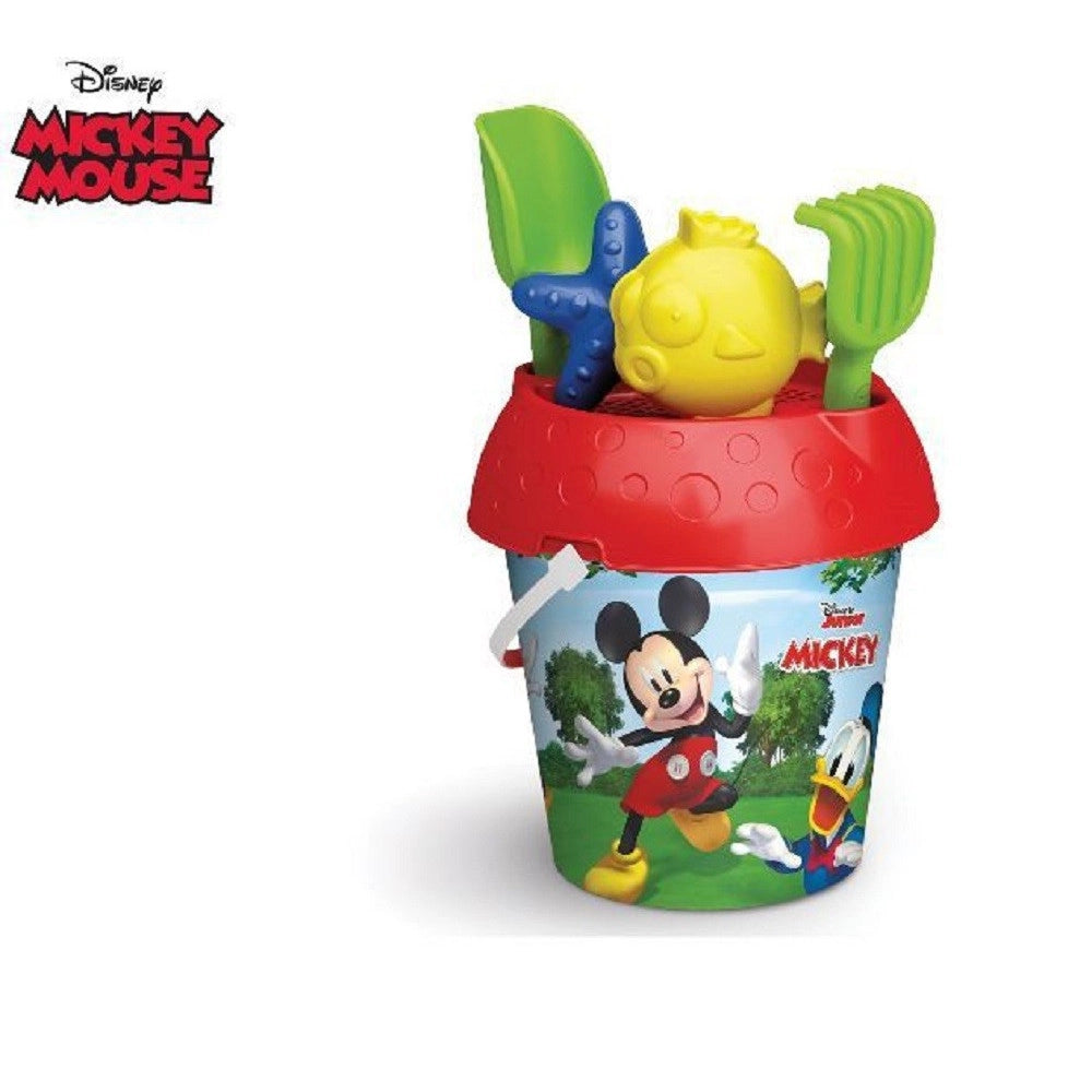 Trade Shop - Secchiello 18cm Mickey Con Formine Accessori Giochi Mare Bambini Bucket 689009a -