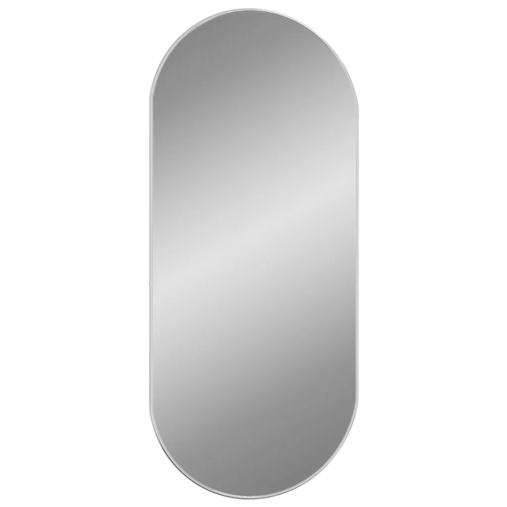 Specchio da Parete Argento 100x45 cm Ovale 348194