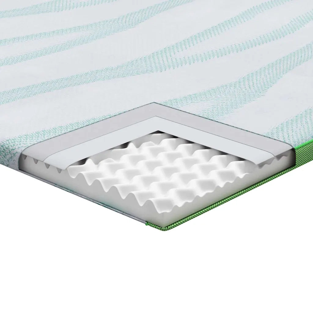 Topper per materasso Bianco e Verde 90 x 200 cm 4106157