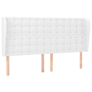 Testiera | Testata ad Orecchio Bianca 183x23x118/128 cm in Similpelle