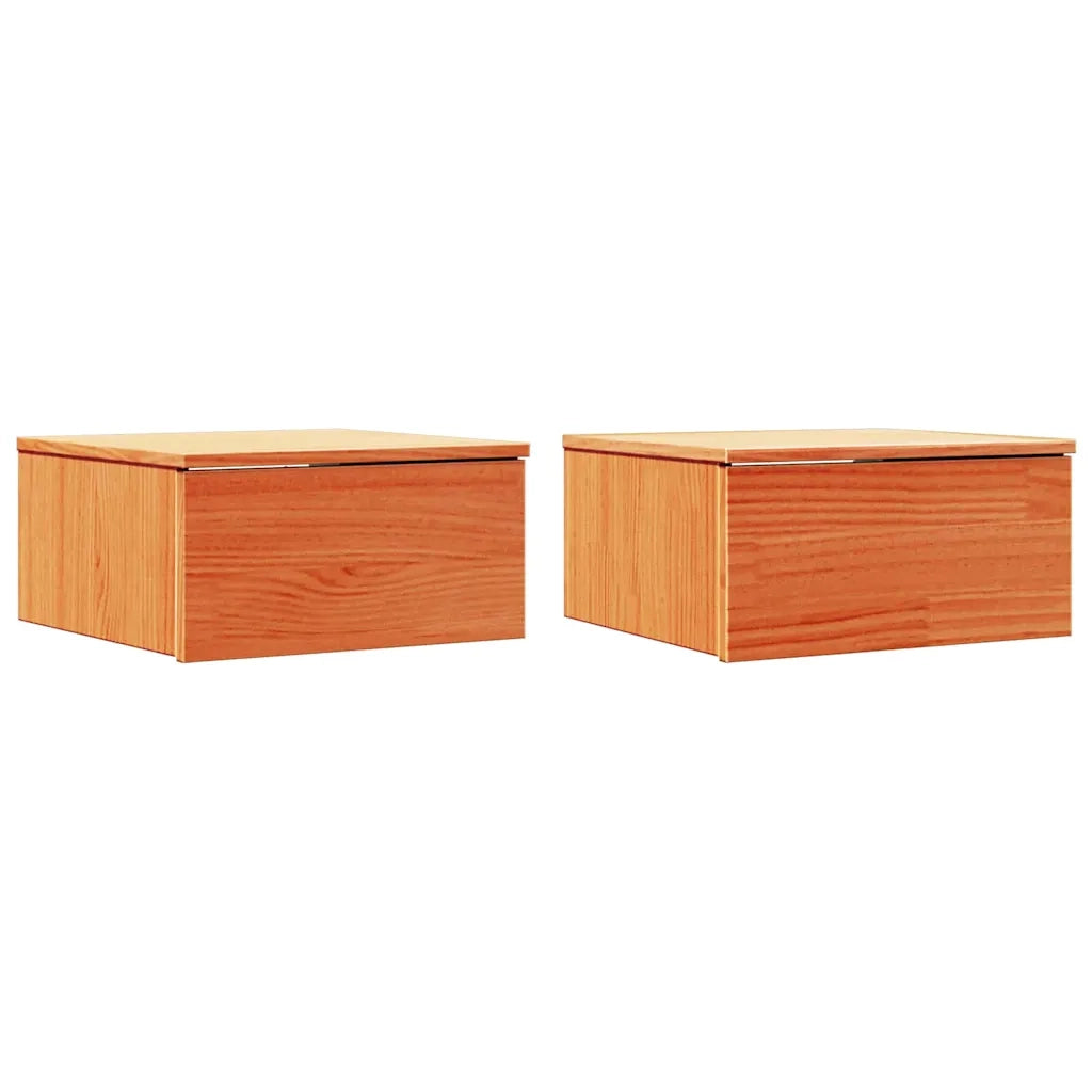 Comodino con cassetto 2 pcs Marrone cerato 37 x 35 x 18,5 cm 873486