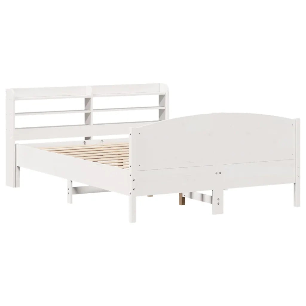 Letto senza Materasso-Struttura Letto Bianco 160x200 cm Legno Massello di Pino 185765