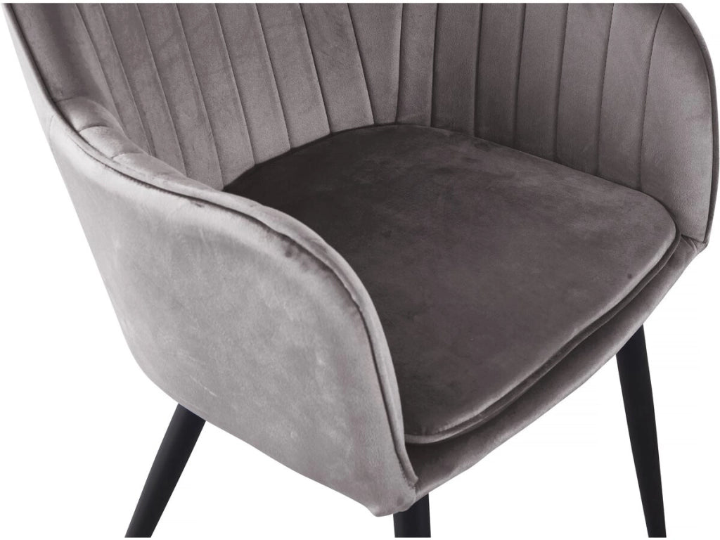 Set di 2 sedie in velluto con braccioli "Velma" - Grigio