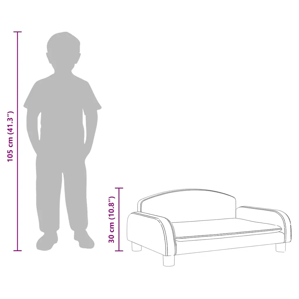 Divano per Bambini Grigio 70x45x30 cm in Similpelle 3196366