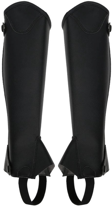 Calze a metà per bambini - Facile da indossare/rimuovere con cerniera - Protezione comoda - Pelle PU - Disegno ergonomico - Adatto per l'equitazione - Pantaloni da equitazione