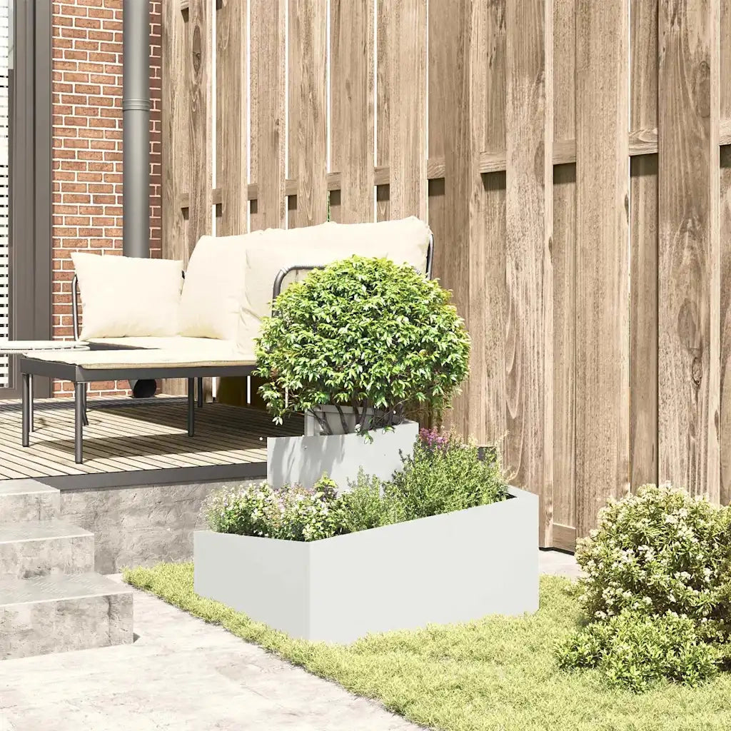 Vaso da giardino Bianco 60 x 60 x 50 cm 873572