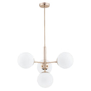 Lampada a sospensione VOLDA 4 luci oro antico bianco