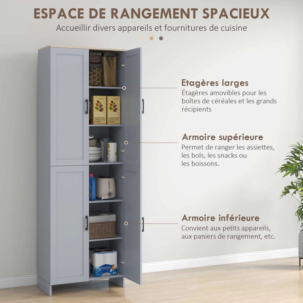 Armadio Cucina Alto ¨C zephmum ¨C Grigio 170 cm