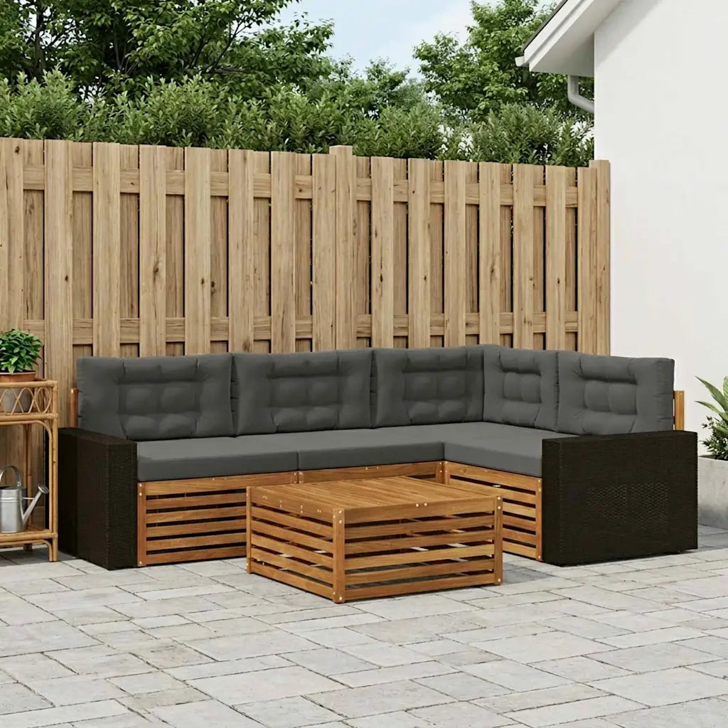 Set di divani da esterno 5 pcs Naturale e Antracite 3383335