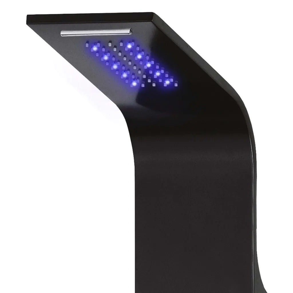 Colonna Doccia in Alluminio 20x44x130 cm Nero cod mxl 78206