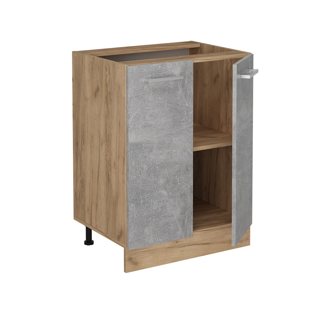 Vicco Mobiletto base cucina Calcestruzzo 60 cm , PL Rovere