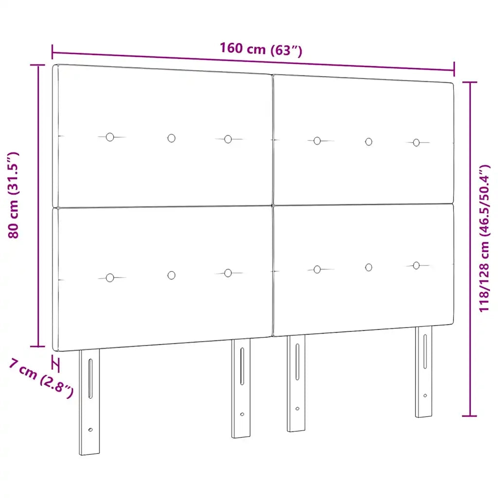 Testiera | Testata LED con strisce LED con Testiera | Testata Blu 160 cm Tessuto