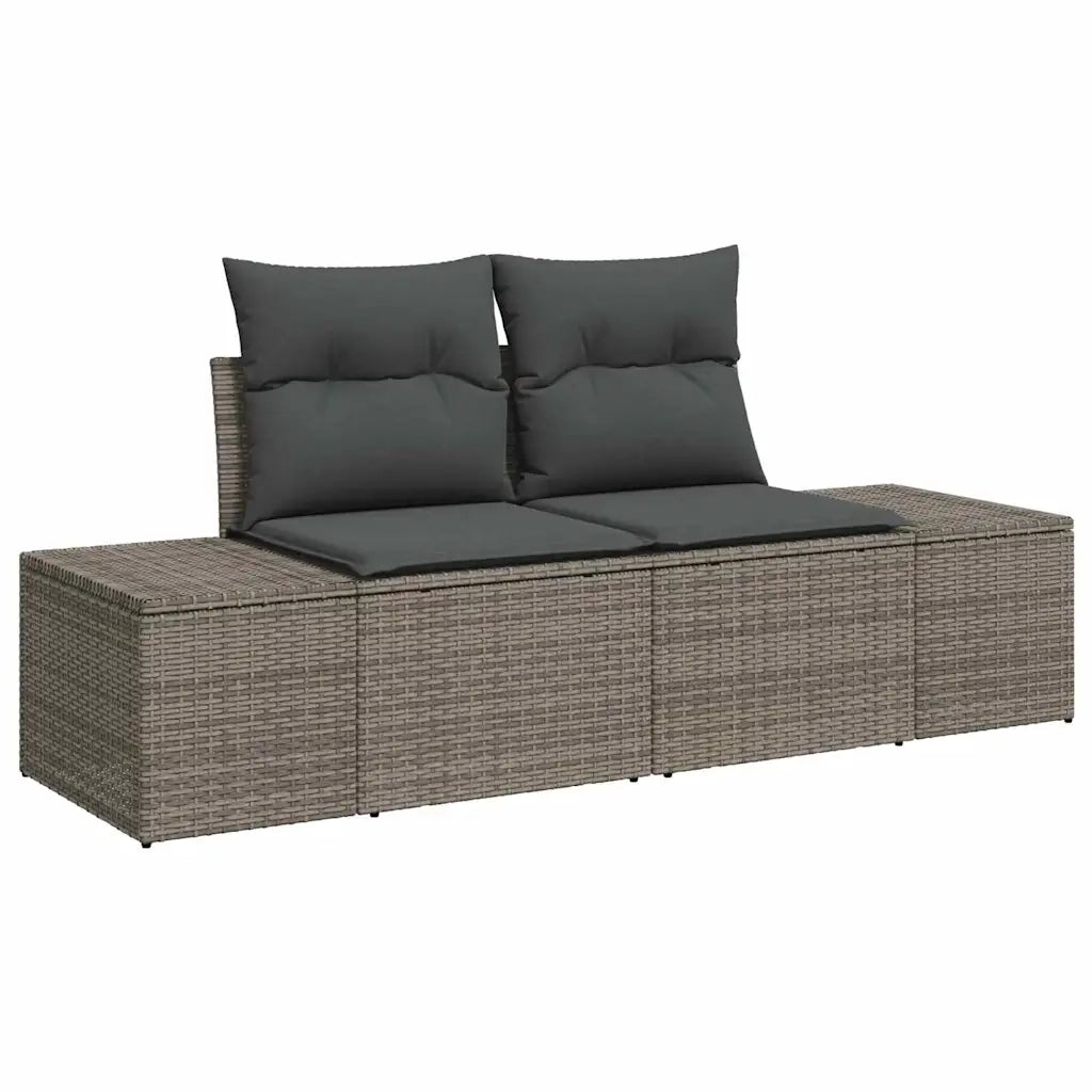 Set Divano da Giardino 7 pcs Grigio polyrattan