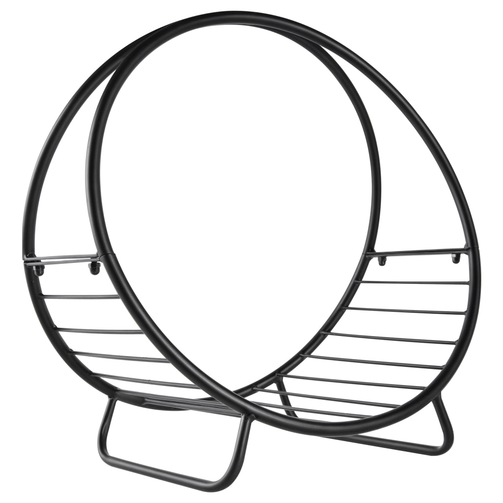 Cestino Porta Legna in Metallo ¨C zephmum ¨C Nero 45x29.5x47cm