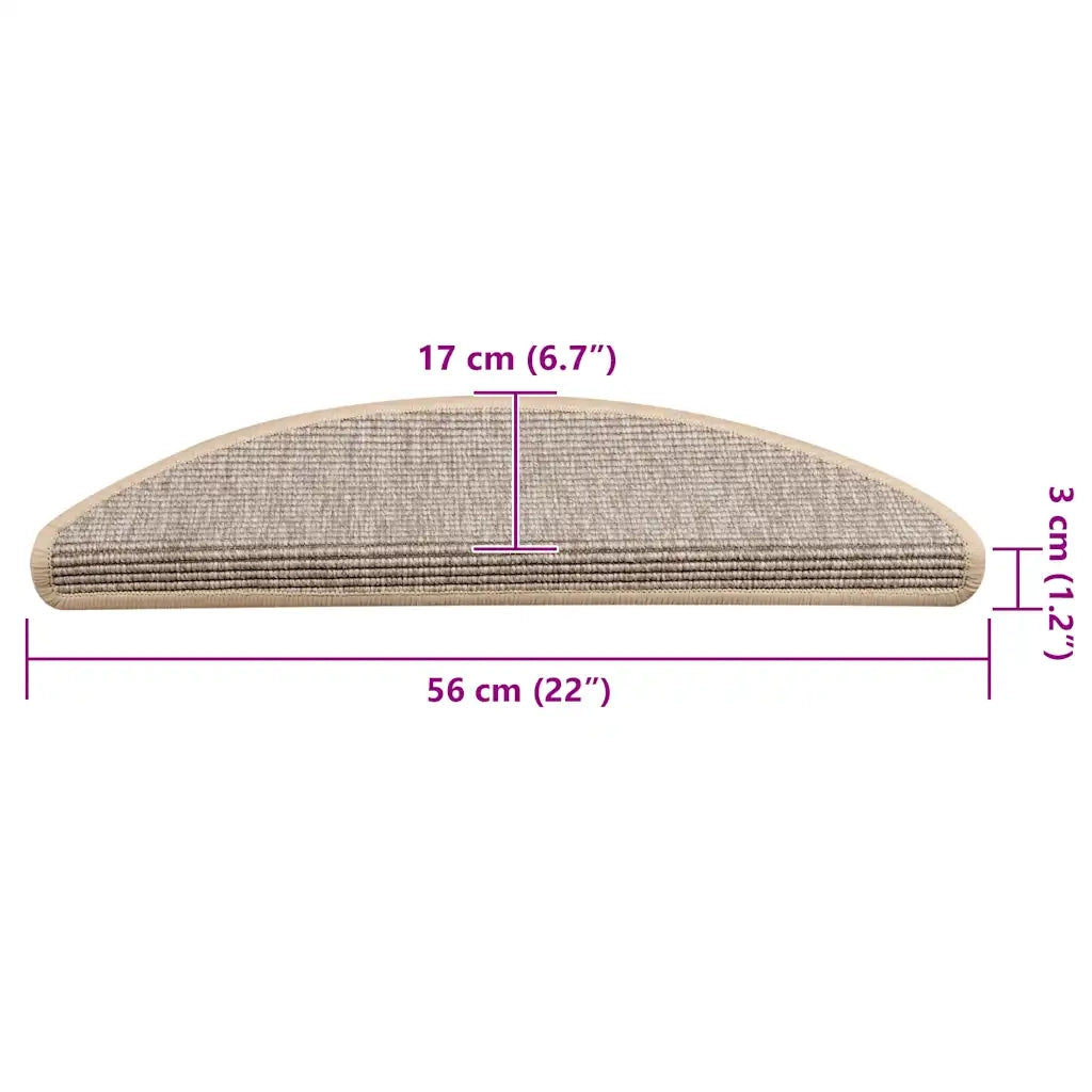 Tappetini per scale 15 pz 56x17x3 cm Argento Semicircolari 326895