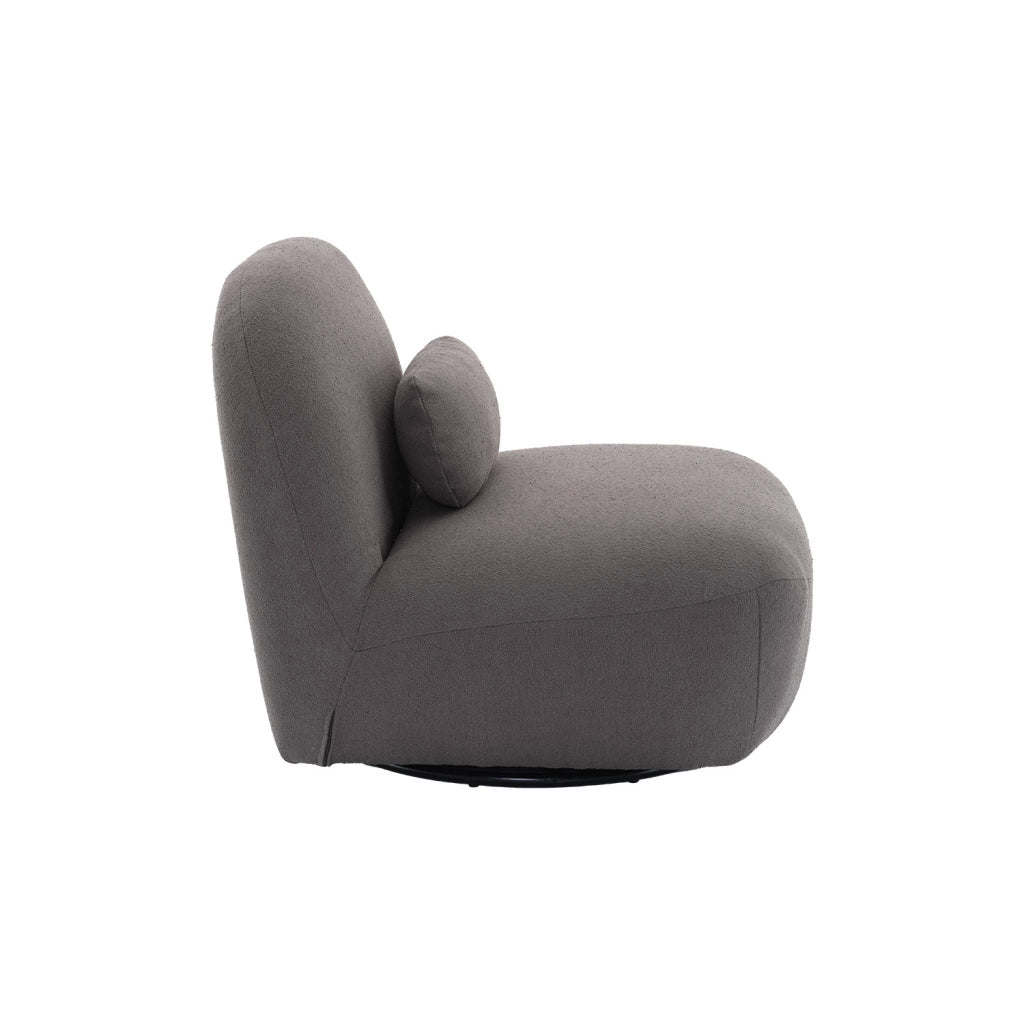 Poltrona girevole 360° bouclé, grigio