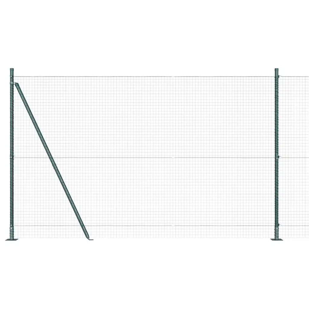 Recinzione con pali. Verde 1.6 x 10 m Acciaio