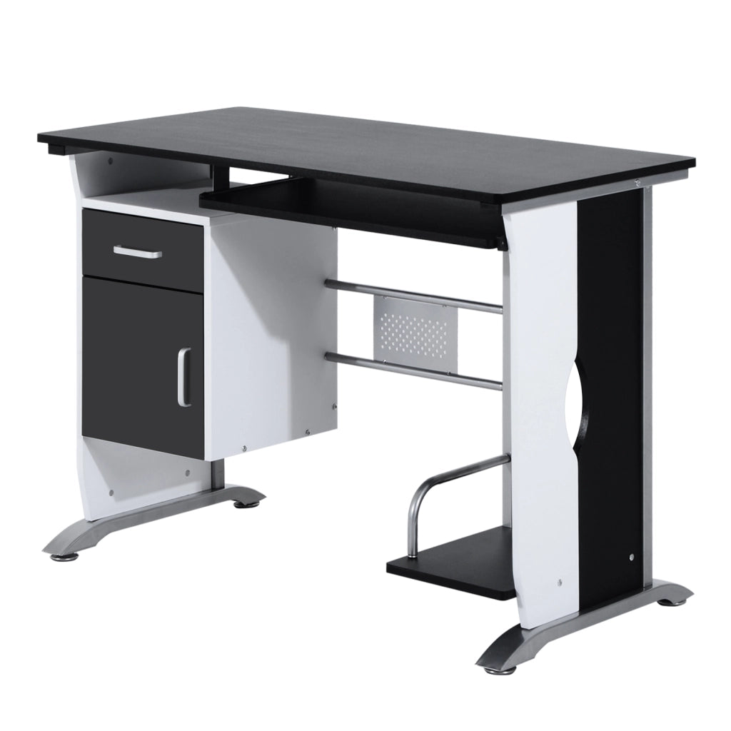 Scrivania computer design in MDF nero e bianco ¨C Minimal ¨C 100x52x75 cm