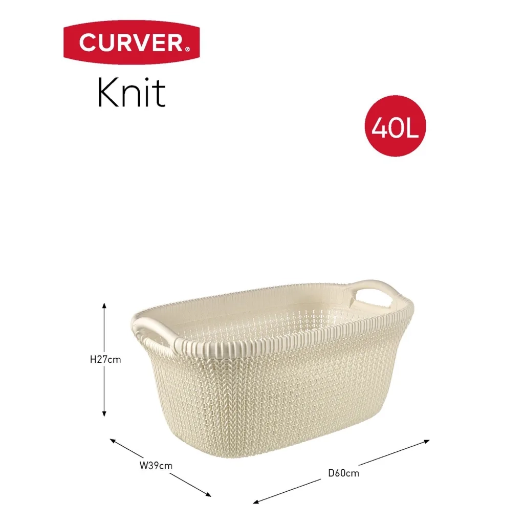 Curver Cesto Portabiancheria Knit 40 L Bianco Cremacod mxl 78637